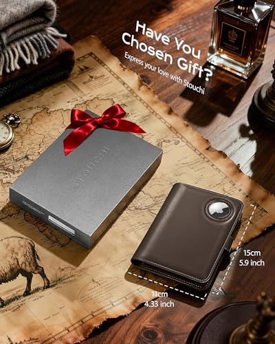 Image of Stouchi AirTag Passport Holder, Passport Holder with Detachable Magnetic Card Case, RFID-blocking, 1-Second Pull Strap & One-Hand Access, Premium Vegan Leather Travel Document Organizer