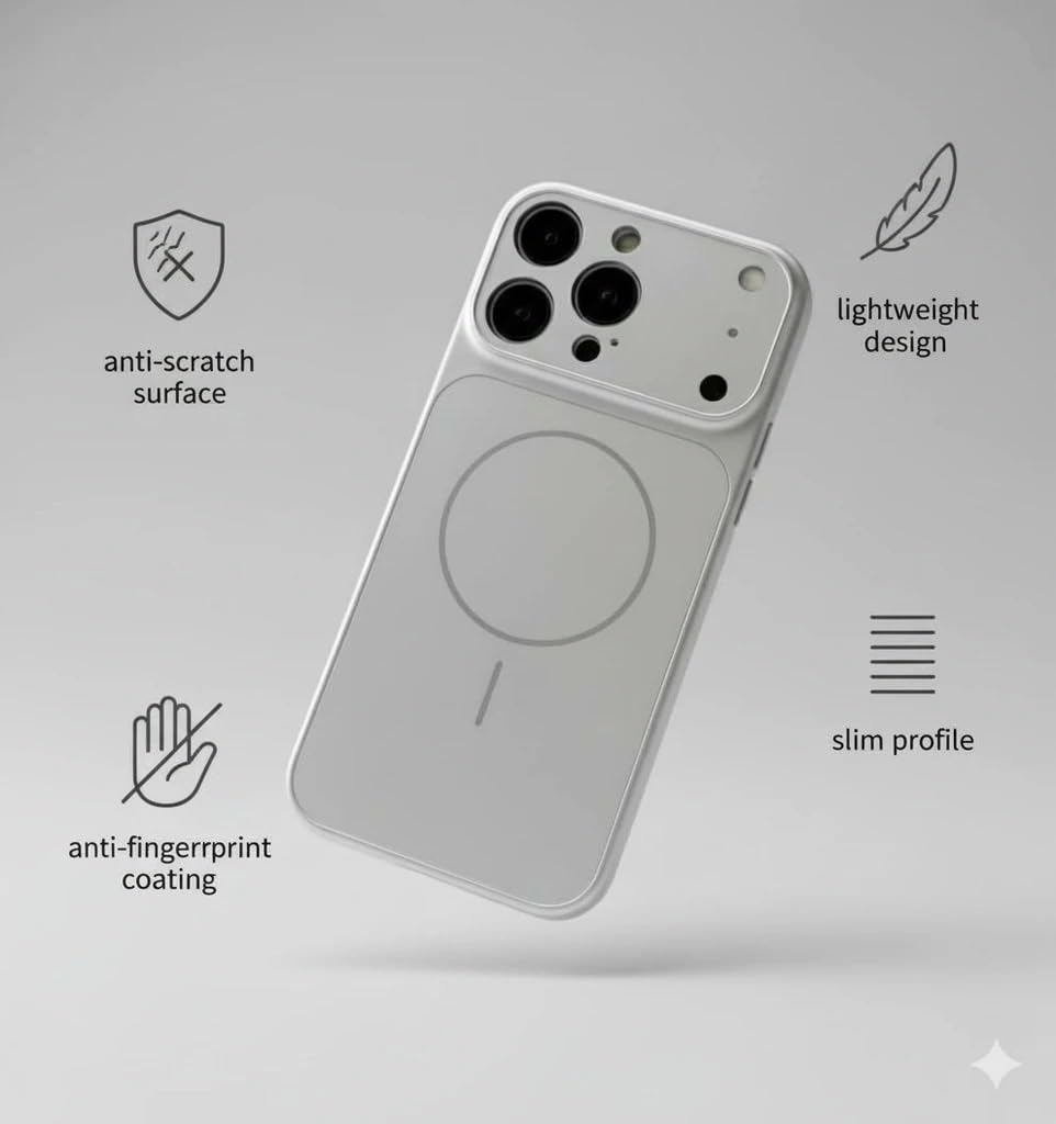 for iPhone 14 Pro Max |Convert to 17 pro /17 Pro Max Style Premium Back Glass Converter Cover Magnetic Case for iPhone 14 Pro Max (Silver) — Amazon image 2