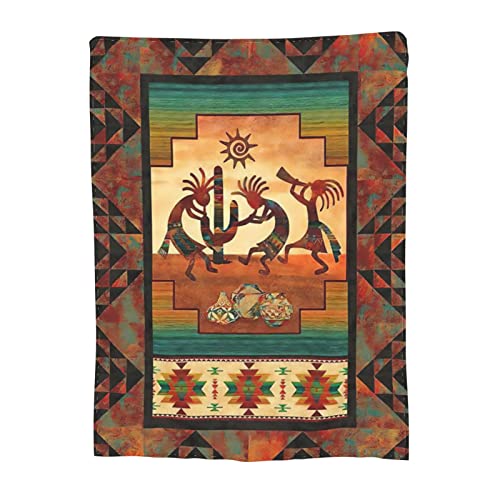 Arizona Kokopelli Retro Flute Art Full Fleece Throw Cloak Wearable Blanket Flannel Fluffy Comforter Quilt Nursery Bedroom Bedding King Size Plush Soft Cozy Air Conditioner Blanket #TOP1