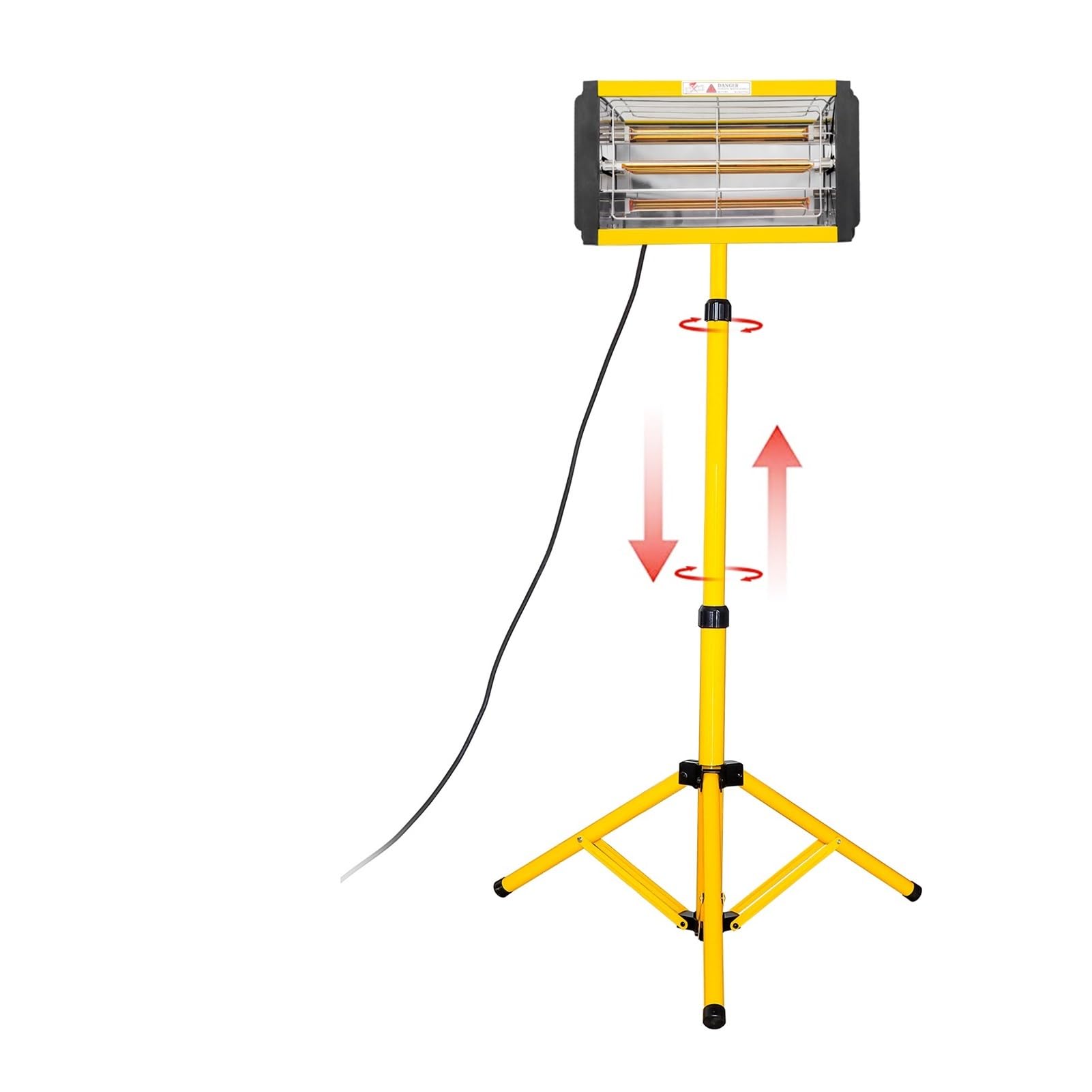 CUDTAPI 1000W Infrared Paint Curing Lamp Shortwave Infrared Heating Lamp Light Liftable Car Body Paint Drying Lamp Auto Parts Repair(ZJ-SC-001-Y-yellow)