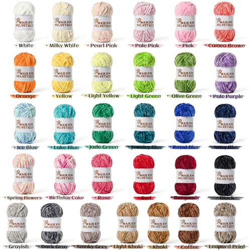 Image of 3 Pack Chunky Chenille Yarn for Crocheting, Baby Yarn for Crocheting Soft, Plush Velvet Yarns, 300g (262.4 yds) Fluffy Yarn for Crochet Amigurumi (3 Red)