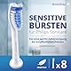 8er demirdental Sensitive Aufsätze passend für Philips Sonicare Ersatzbürsten, Weiche Bürstenköpfe für sensible Zähne, Weiß, entspricht HX6058