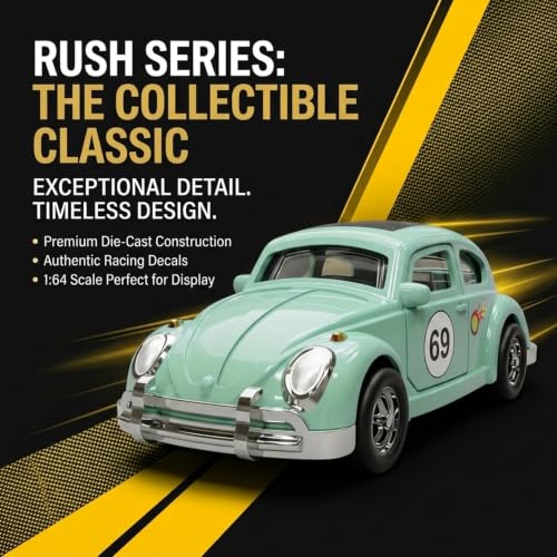 Image of Premium 1:64 Scale Die Cast Metal Toy Car Mini Collectible Vehicle with Free Rolling Wheels Realistic Metal Body Display Model for Kids Boys Girls Mint Green