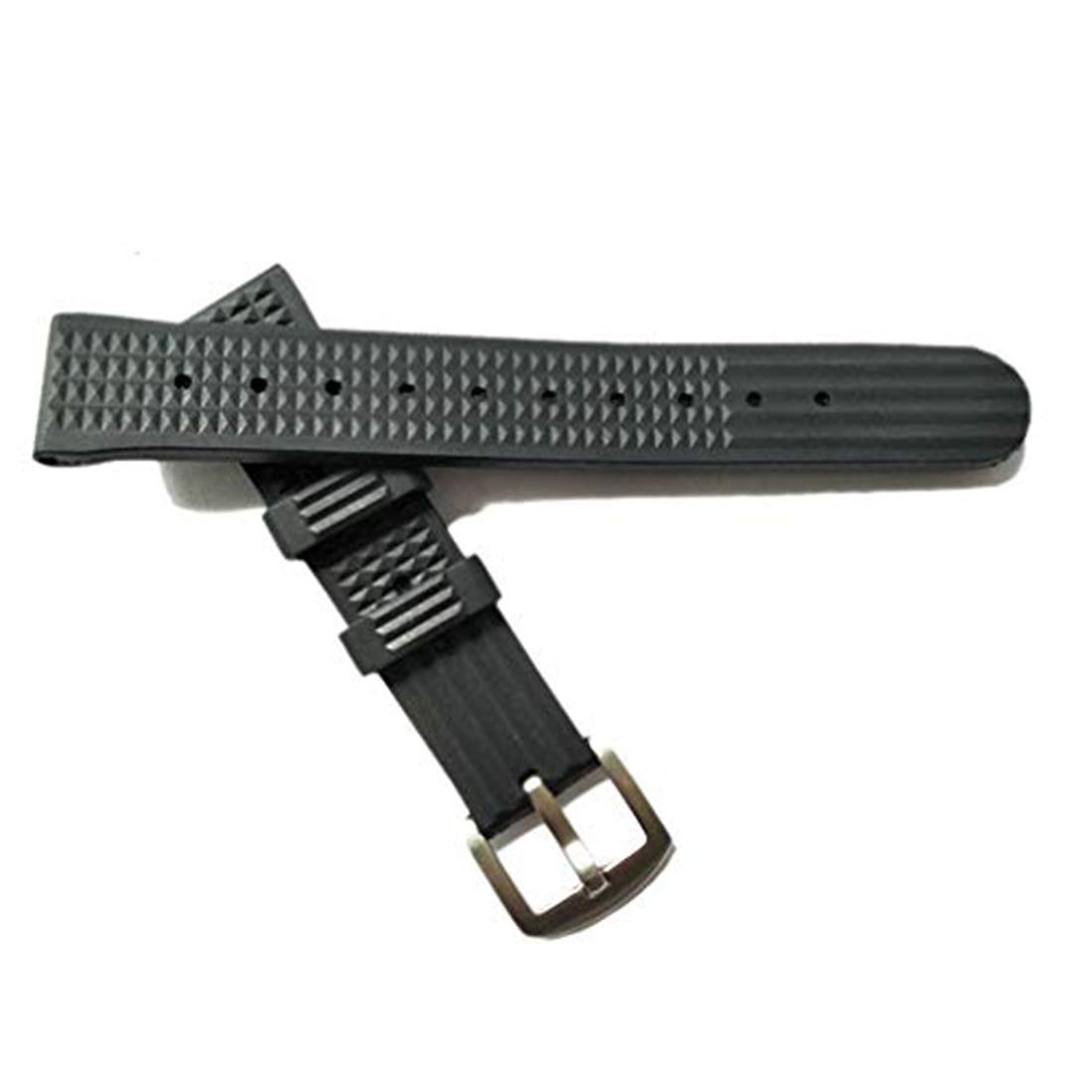 EwatchAccessories 20mm Black Watch Strap Silicone Soft Rubber Black Watch Band for Men and Women Rubber Waffle Strap Suitable (B08NYYHB6P) Amazon Price History, Amazon Price Tracker