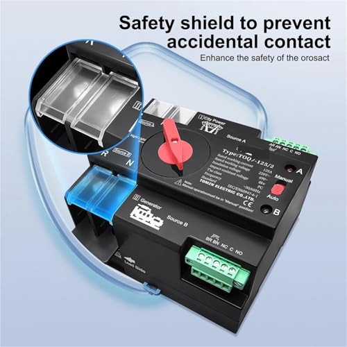 Interruptor ATS de transferencia automática para no perder la luz en casa con paneles solares 2P 5