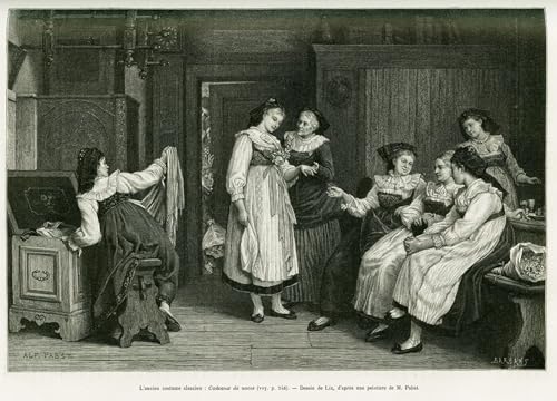 Tableau Alsacien Frédéric Théodore Lix pour une décoration murale chaleureuse de salon 60x90cm