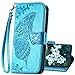 Designed for Samsung Galaxy S23 5G Case Wallet,Women Flip Folio Cover with Butterfly Embossed PU Leather Kickstand Credit Card Holders Slots Wrist Strap Phone Case for Samsung S23 5G 6.1
