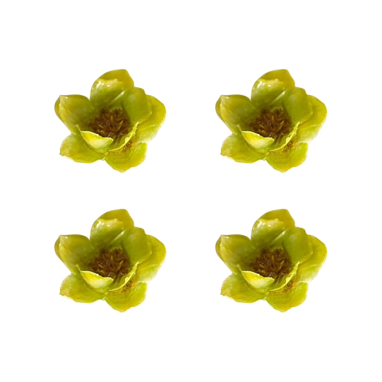 Shntig Light Green 4Pcs Plastomer Simulation Dried Flower For Jewelry Accessories Earrings Bracelets Decoration Colorful Plastomer Dried Pressed Flower For Resin Molds Blossomy Charm Beads