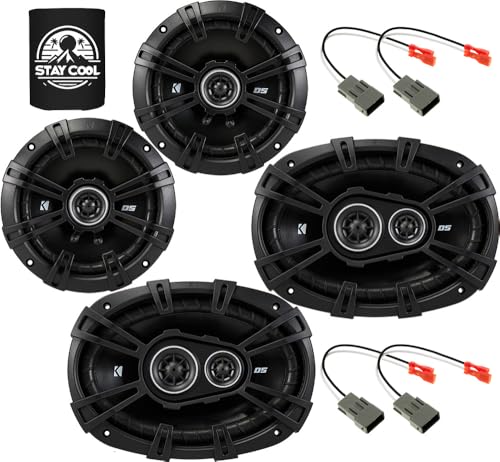 KICKER Speakers 6.5 & 6X9 inch for Honda Accord 1994-2007 Upgrade Kit - 4 Pack of DS Series with Harness, Car Audio Front Door and Rear Deck Speaker DSC650, 43DSC6504 & DSC6930, 43DSC69304
