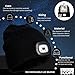 Night Scope Classic LED Men’s Rechargeable Knit Beanie Warm Head Light Hat Headlamp for Outdoor Activities - Black