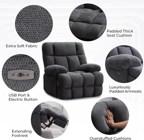 Sillón Plegable Tapizado Gris miniatura 5
