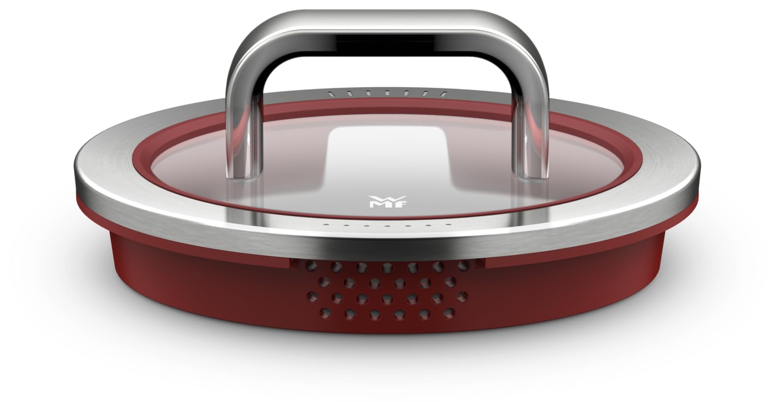 WMF Fusiontec Function Pro, pokrywka, 16 cm, wysokiej jakości pokrywka na garnek, szklana pokrywka z funkcją sitka, umożliwia wgląd do środka, z dwoma otworami do odcedzania, 0520115290