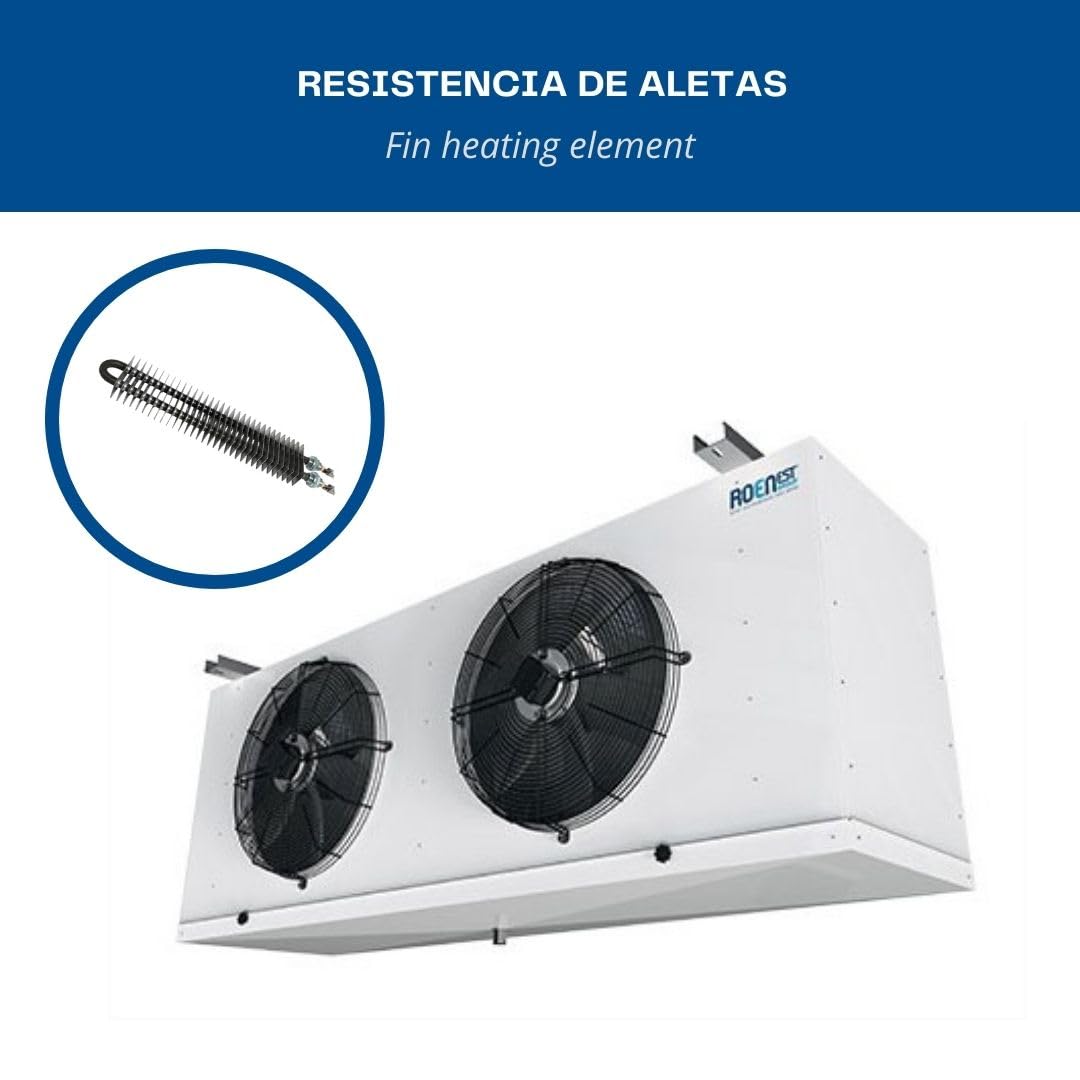 Resistencia de aletas 750W 230V Longitud 370mm | Para calentar conductos y superficies | Para calentar conductos y superficies | Se aplica en seco | Con arandela, tuerca, chapita y tornillo
