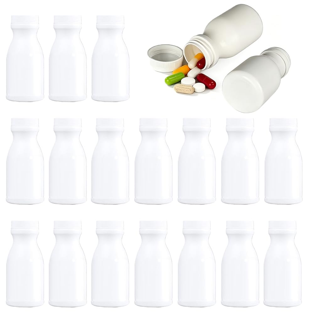 100 Stück 60-150ML Weiß Kunststoff Reagenz Medizin Kleine Plastikflaschen Pille Feste Pulver Fläschchen Leere Dichtung Container Flüssigkeits Behälter (100ML)