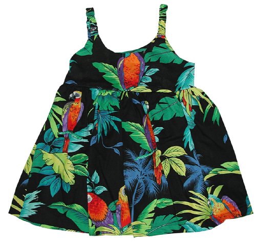 RJC Girls Jungle Parrot Bungee Dress 2pc Set Black 6 Months
