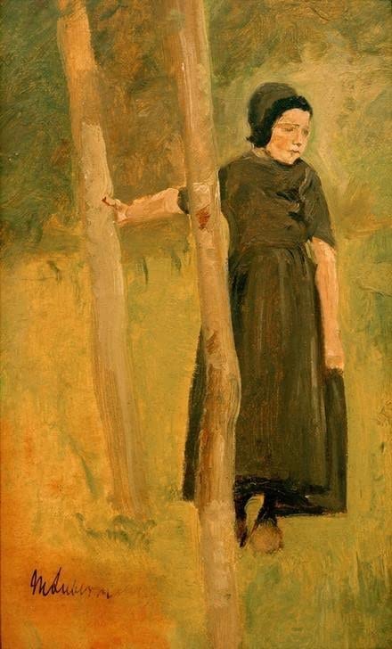 Toile Max Liebermann enfant sous les arbres poster 50 x 70 cm