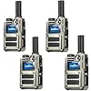 [5000+ Miles Range] Unlimited Range Walkie Talkies 4G LTE Long Range with Nationwide & Global Range via Free SIM Card,SOS Alert Poc Radios for Hiking,Truck Fleet,Construction site（4 Pack）