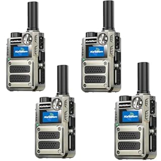 [5000+ Miles Range] Unlimited Range Walkie Talkies 4G LTE Long Range with Nationwide & Global Range via Free SIM Card,SOS Alert Poc Radios for Hiking,Truck Fleet,Construction site（4 Pack）