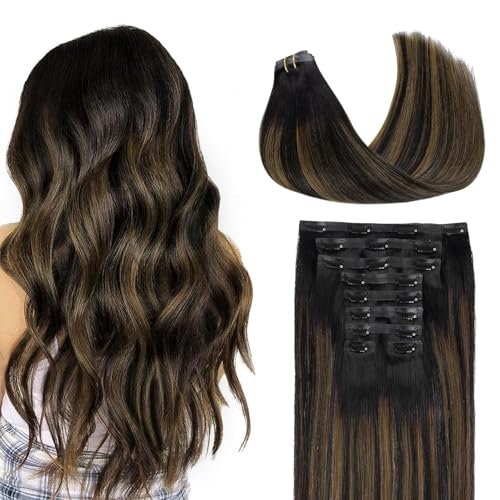 Image of GOO GOO Seamless Clip in Hair Extensions Real Human Hair Remy Extensions