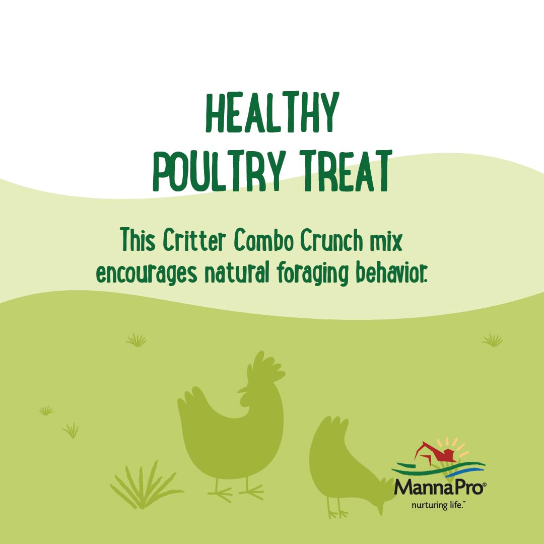 Manna Pro Farmhouse Favorites Critter Combo Crunch - Golosinas para Aves de Corral con proteínas Que promueve el Comportamiento Natural de la alimentación, Mezcla 100% Natural de Larvas Negras de