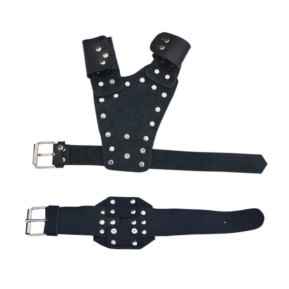 KuTi Kai Archery Hand Guard Protective Glove Left Right Hand Wristband Both Hands for Bow Hunting Slingshot Catapult Fishing Reel