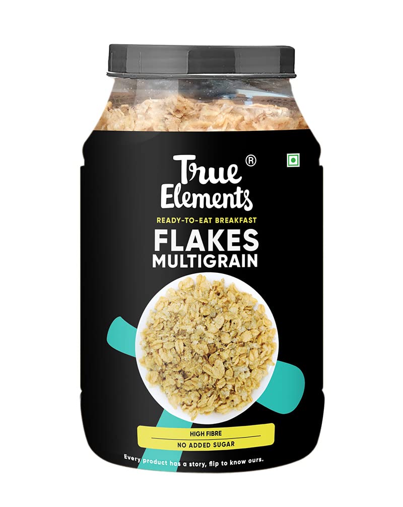 True ElementsMultigrain Flakes 750g - With 44% Millets | for Breakfast 100% Wholegrain Cereal