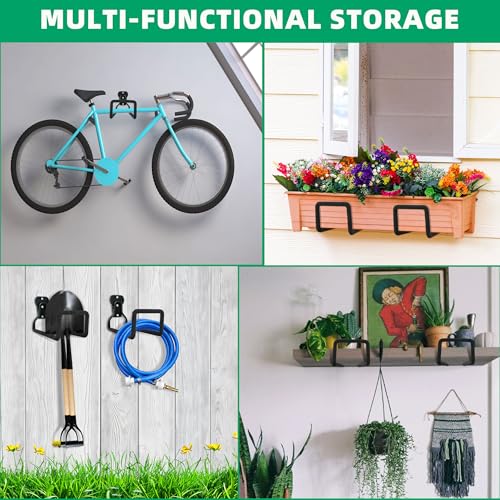 Image of Heavy Duty Garden Hose Holder, Wall Mount Metal Hanger for Outside Yard