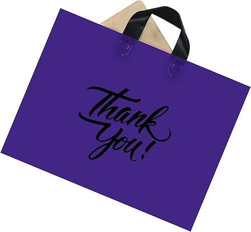 Miniatura 5 de Infinite Pack Bolsa grande de mercancía de 20 x 15 pulgadas (60 unidades) con asa de lazo, bolsas de boutique brillantes con refuerzo inferior de 3