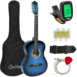 Best Choice Products 38in Beginner Acoustic Guitar Starter Kit w/Case, Strap, Tuner, Pick