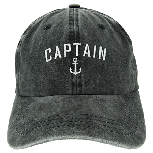 kaixinguo Captain hat Nautical Quote Embroidery 3D Pattern Baseball Cap,Unisex Adjustable Washed Cotton Denim 3D Pattern Cap for Men and Women Multicolour
