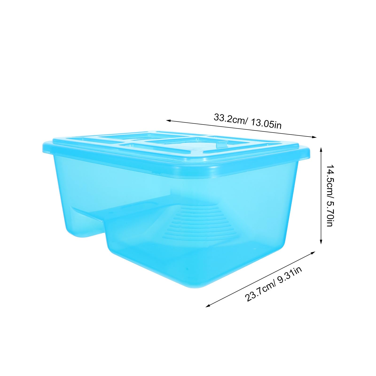 Lurrose Terrario Che Separa Acqua e Zona Asciutta in ABS per Tartarughe con Piattaforma Solare Rimovibile e Base Allargata, Design Trasparente per Spazi Piccoli e Davanzali
