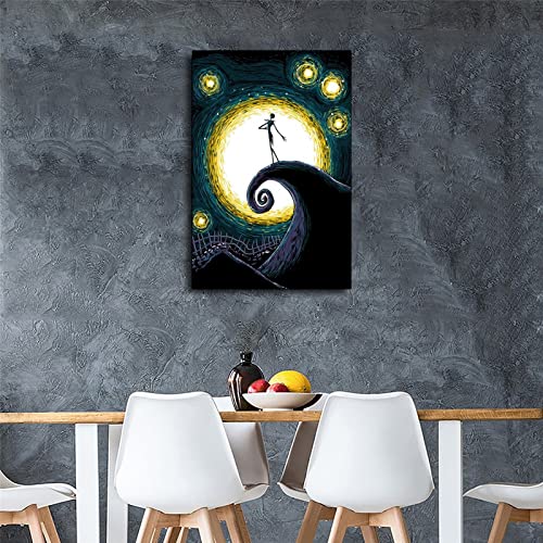 Xde Before Christmas Jack Skellington, King Of Halloween Poster Decorative Painting Canvas Wall Art Living Room Posters Bedroom Painting 12X18Inch(30X45Cm) #TOP3