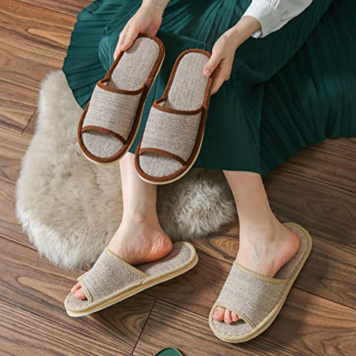 4 Pairs Spa Slippers with Different Sizes, Non Slip Disposable Slippers for Guest, Washable Reusable,Open Toe House Shoes Slide Slipper Women Men, Indoor, Bedroom, Hotel, Bride Slippers4