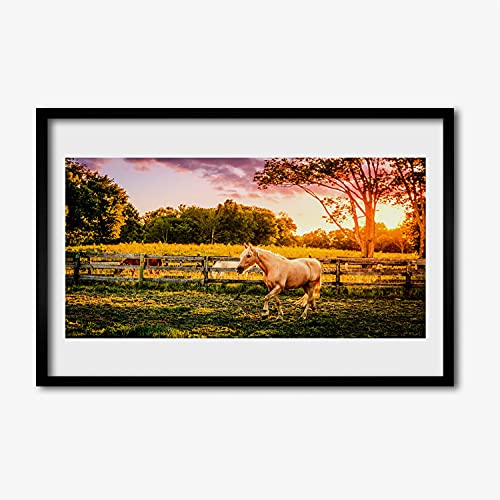 Affiche avec cadre 60x40 cm Tulup image de cheval et décoration murale nature