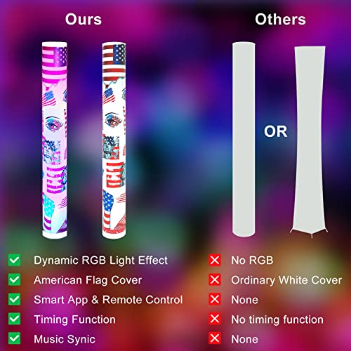 Hezbjiti Rgb Floor Lamp For Living Room, American Flag Corner Lamp With App Remote Control, Music Sync, Timing Function, Color Changing Mood Ligh For Bedroom, Game Room, Decoration #TOP7