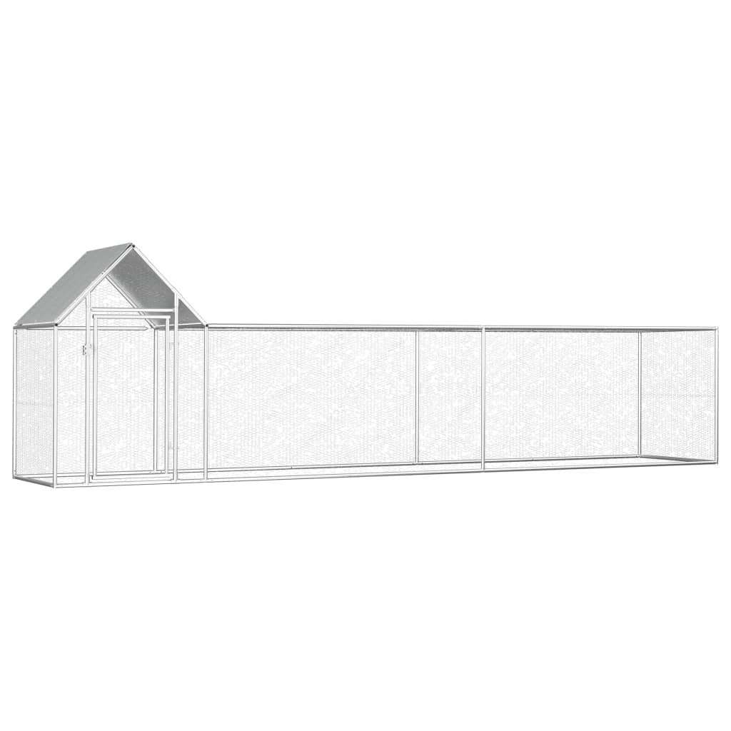 Homgoday Gallinero de acero galvanizado de 5 x 1 x 1,5 m, gallinero y corral, gallinero, jaula de aves de corral para gallinas, patos, conejos, perros, jaula de aves de corral 1480