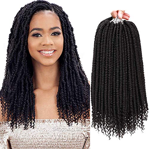 14 Inch 6 Packs Spring Twist Hair with Curly Ends Bomb Twist Hair Senegalese Twist Crochet Braids Hair Soft Synthetic Crochet Braids Fluffy Twist Hair Bomb Twist Braiding hair (14 Inch-6 Pac, 1B) … …