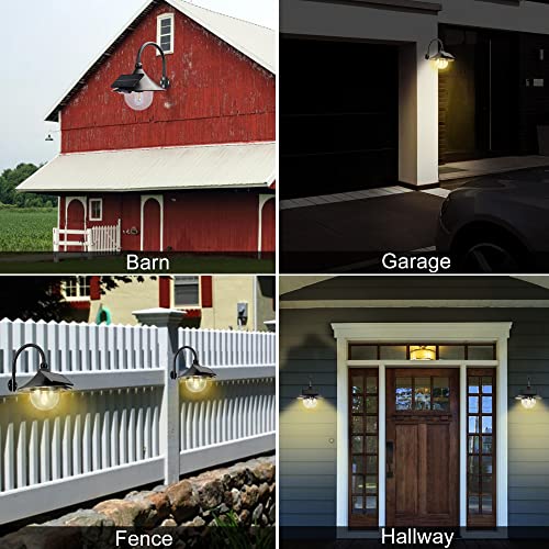 Uooiumoy 2 Pack Solar Barn Lights Outdoor With 3 Lighting Modes, Motion Sensor Led Wall Sconce Waterproof, Dusk To Dawn Gooseneck Exterior Porch Lights Fixtures Wall Mount Lanterns For House Doorway #TOP1