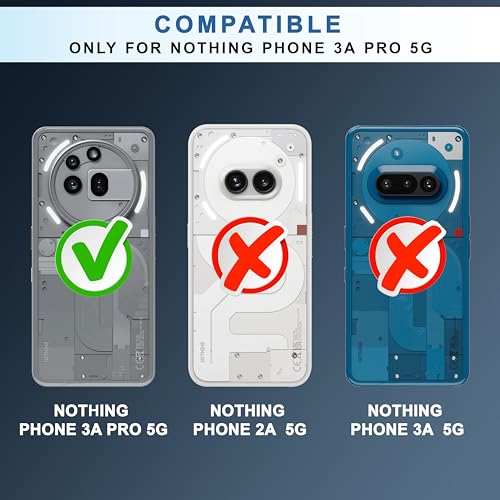 Image of CEDO Backcover for Nothing Phone 3a Pro (5G) | Compatible with Magsafe Wireless Charging | Camera Protection Shockproof Case | Magnetic Ring Lock Transparent Acrylic Clear Backcase (Black)