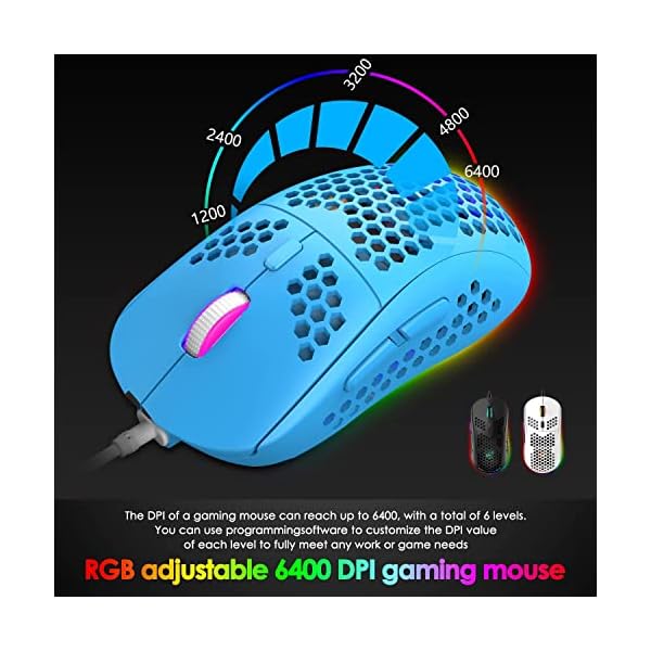 UK-Layout 80% Gaming-Tastatur und -maus, drahtgebundenes RGB-Mechanische Gefühl-Tastatur + 6400 einstellbarer DPI-Gaming… – Bild 8