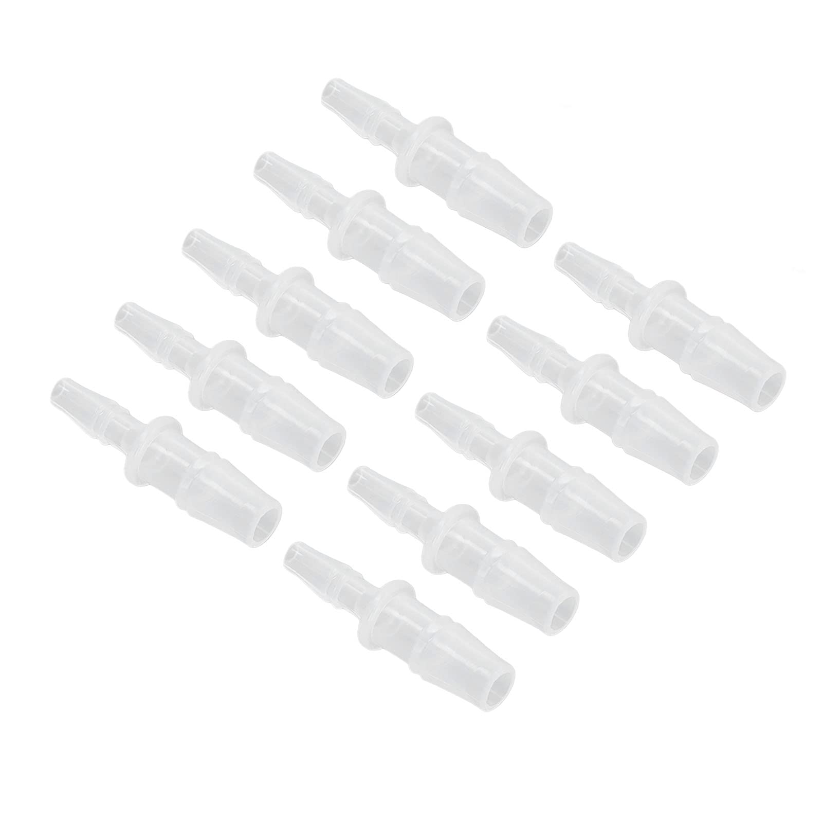 Ejoyous Conector Reductor de Púas para Manguera Adaptador de Unión Reductora de PP 10 Piezas Conector Recto para Tubo de Bomba y Tubo de Silicona Conexión de Manguera de Riego para Bomba de Aire de