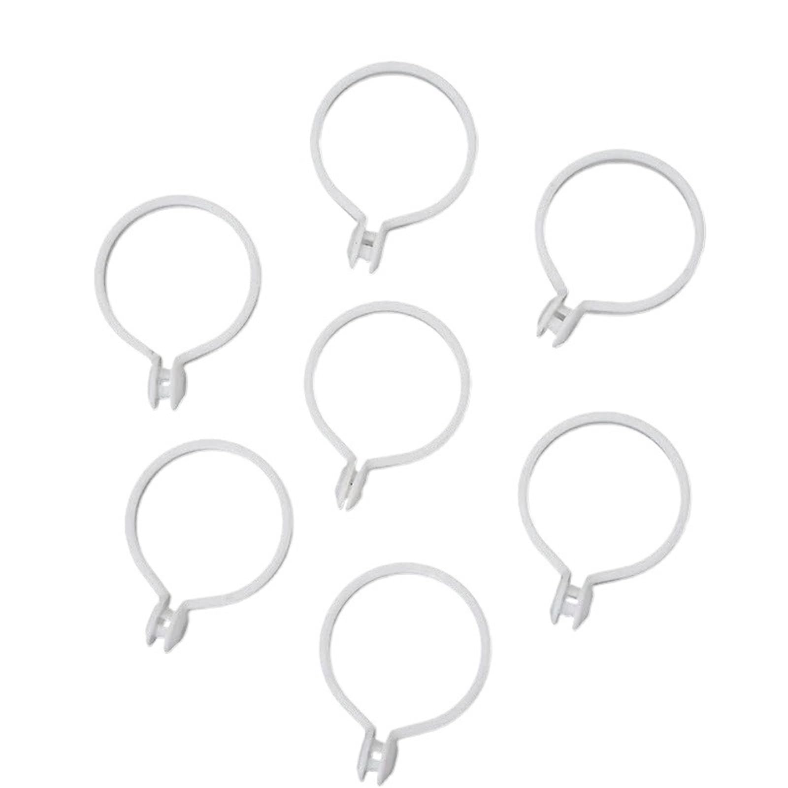 Hooks Clips for Drapes, 270pcs Curtain White Split Ring Plastic Silence Sliding Roman Inner Diameter 35mm