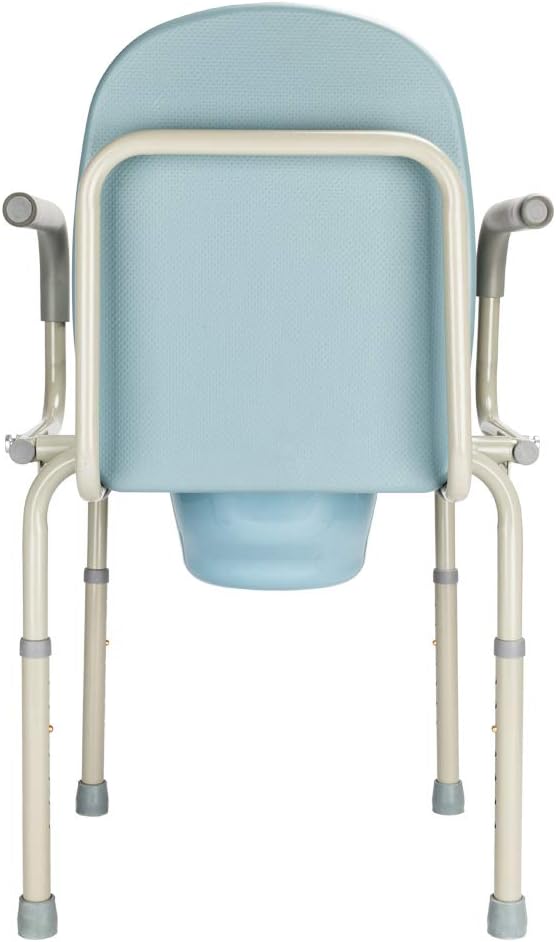 OMECAL 450lbs Drop Arm Medical Bedside Commode Chair, Homecare Toilet Seat with Safety Steel Frame, 8 Quart Capacity Pail, Adjustable Height Support Tool-Free Assembly : Health & Household