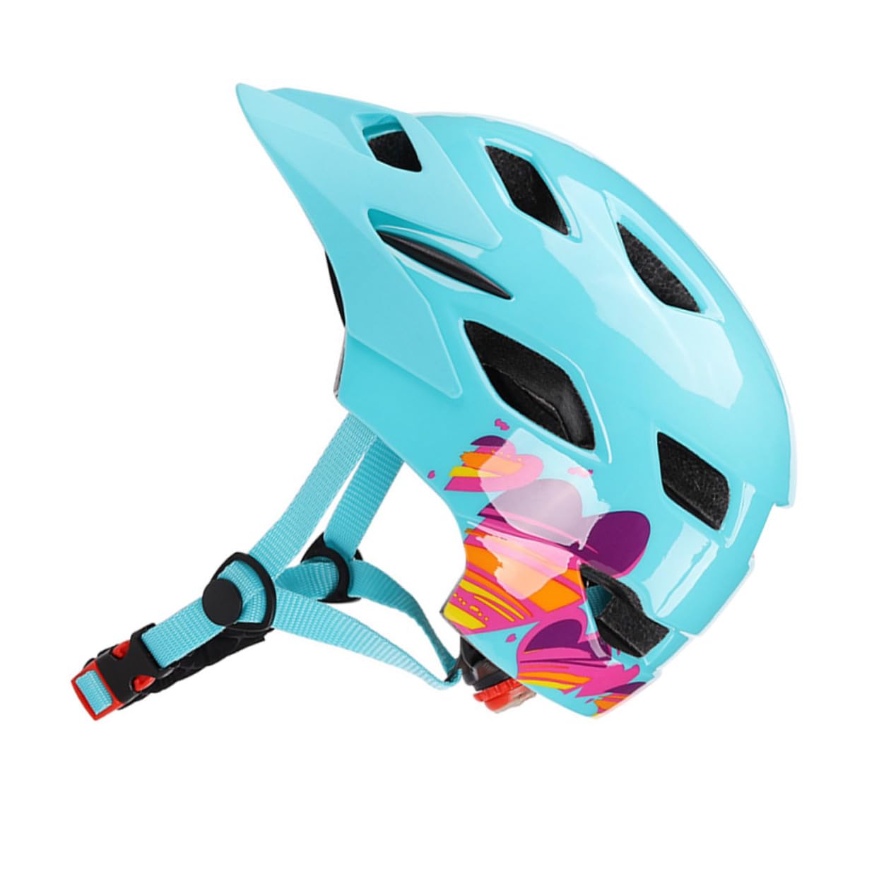 TOYANDONA Casco para Niños Bicicleta y Patinaje, Casco Deportivo Azul Transpirable y Ligero, Luces Led Traseras, Tamaño Ajustado para Seguridad Infantil Scooter y Skate Al Aire Libre