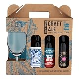 Brew House Craft Ale Collection. Including 3x 330ml bottles of Craft Ales with a Chalice Glass. Powder Monkey, Harbour Brewing, Freedom Brewing. Perfect for Christmas and Birthdays by Blue Tree Gifts