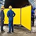 VEVOR Welding Screen with Frame, 6' x 8' 3 Panel Welding Curtain Screens, Flame-Resistant Vinyl Welding Protection Screen on 12 Swivel Wheels (6 Lockable), Moveable & Professional for Workshop, Yellow