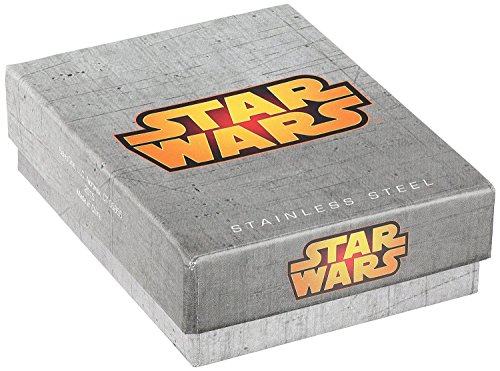 Star Wars Jewelry Unisex Mandalorian Symbol Stainless Steel Leather Cord Pendant Necklace, 24"3