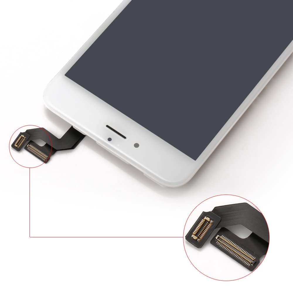 Brinonac Display per iPhone 6S Plus Schermo Bianco 5,5 Pollici LCD Touch Screen Frame Vetro Schermo Kit Smontaggio Trasformazione Completo di Ricambio Utensili Inclusi