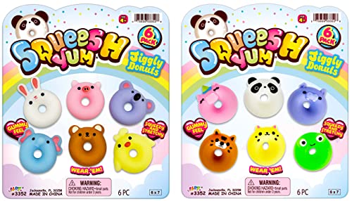 JA-RU Mini Mochi Squishy Animals (2 Pack) Cute Jiggly Donut 3352-2