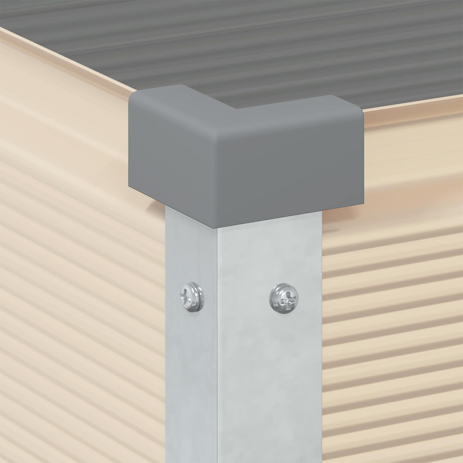 Hochbeet Elfenbein 100x45x90 cm Pflanzkübel verzinkter Stahl | Modernes Hochbeet für Terrasse und Garten, erhöhtes Design für bequeme Pflanzenpflege im Außenbereich.